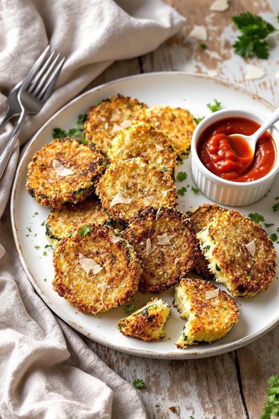 crispy zucchini coated parmesan