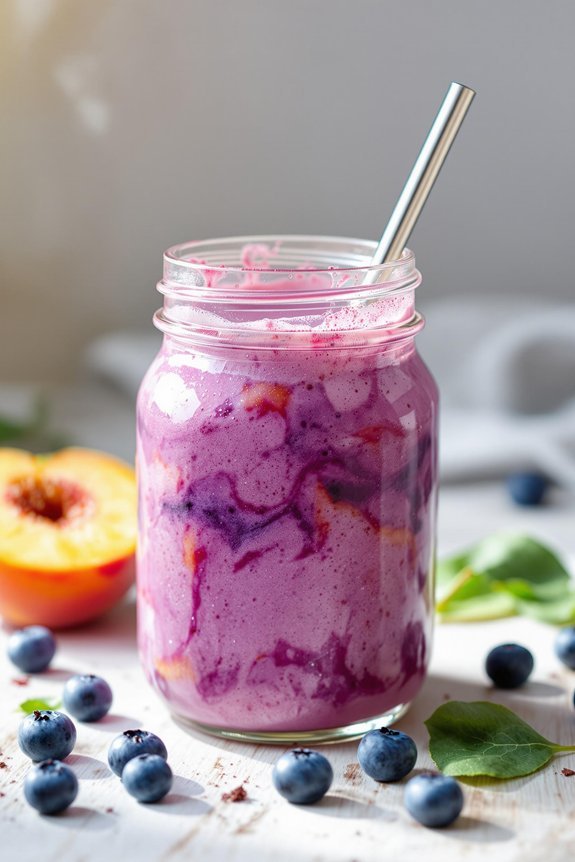 fresh peach blueberry smoothie