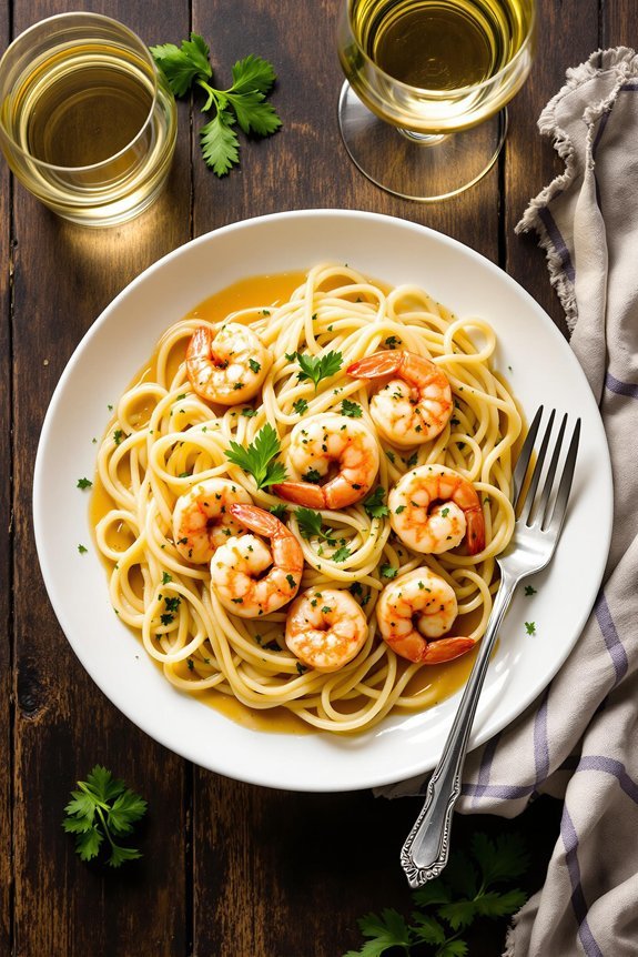 garlic wine shrimp dish