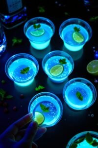 glowing gin tonic jello shots