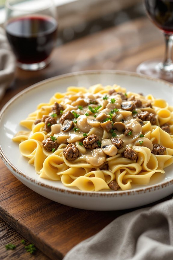 hearty homemade beef stroganoff