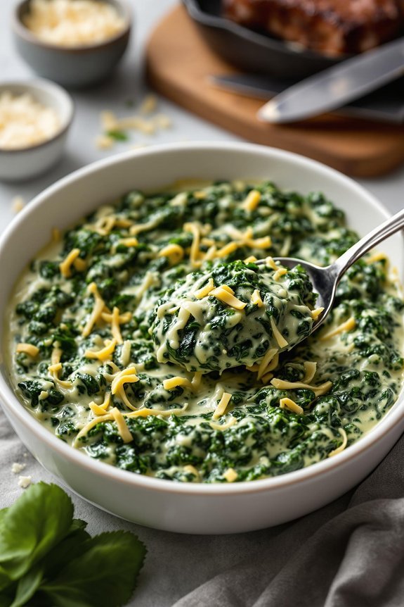 indulgent creamy spinach dish