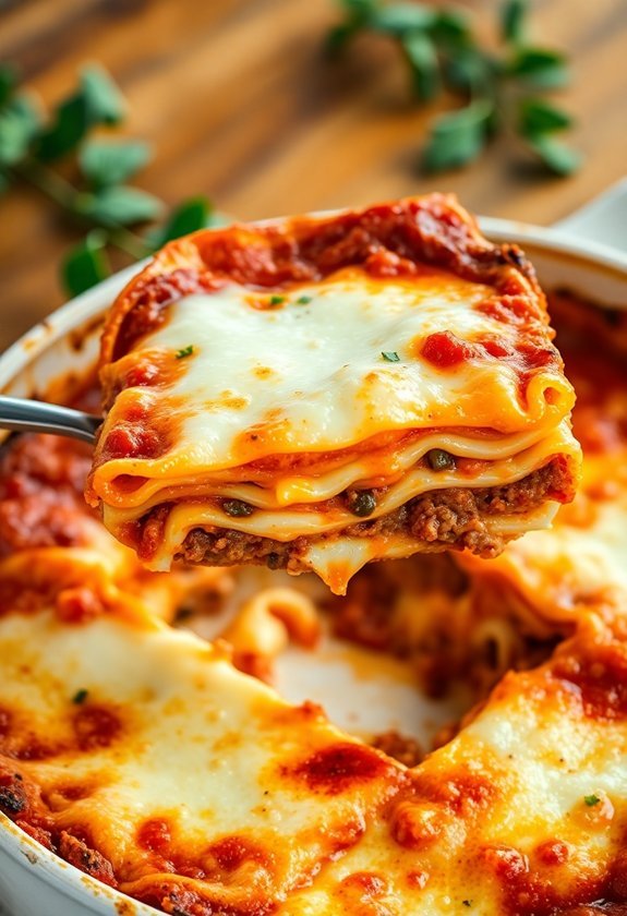 layered beef and cheese