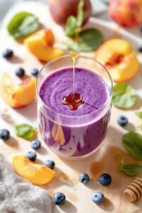 peach and blueberry smoothie