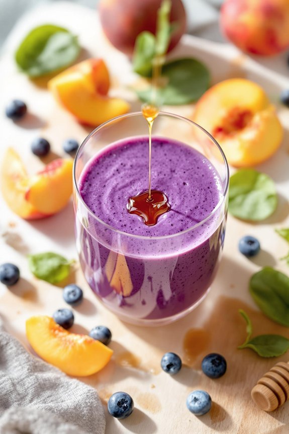 peach and blueberry smoothie