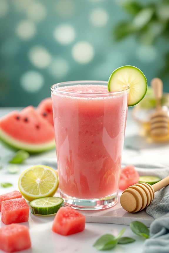 refreshing watermelon cucumber smoothie