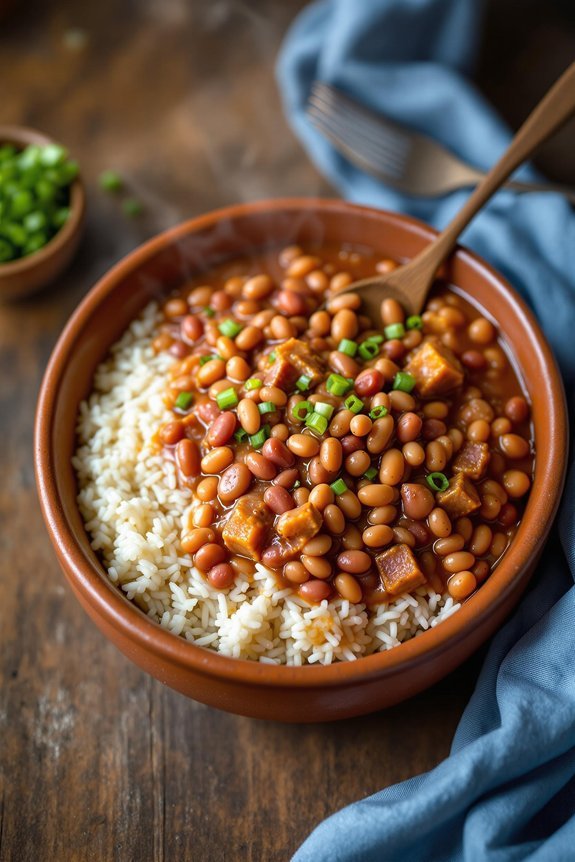 smoky beans over rice