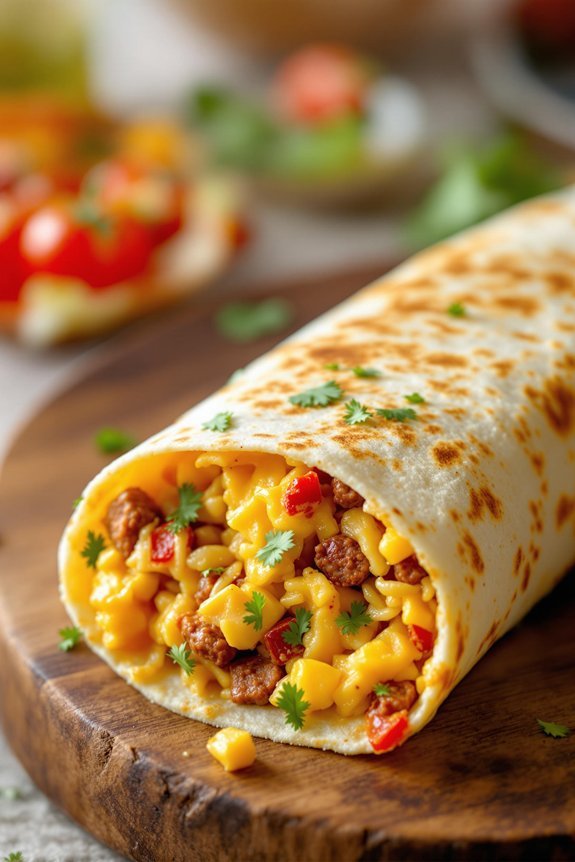 spicy chorizo breakfast burrito