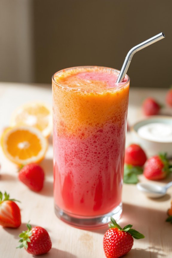 strawberry orange sunrise smoothie recipe
