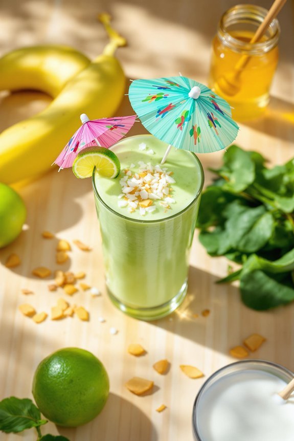 tropical lime coconut smoothie