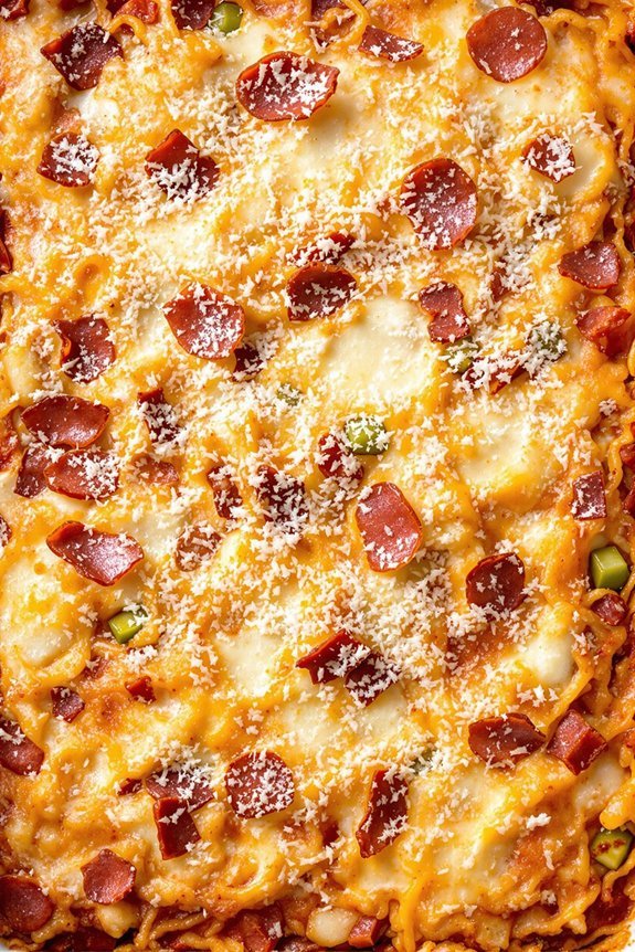 casserole with pizza flavors