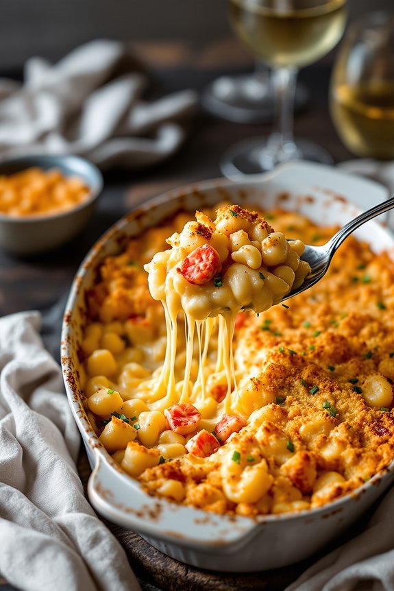 lobster infused creamy pasta dish