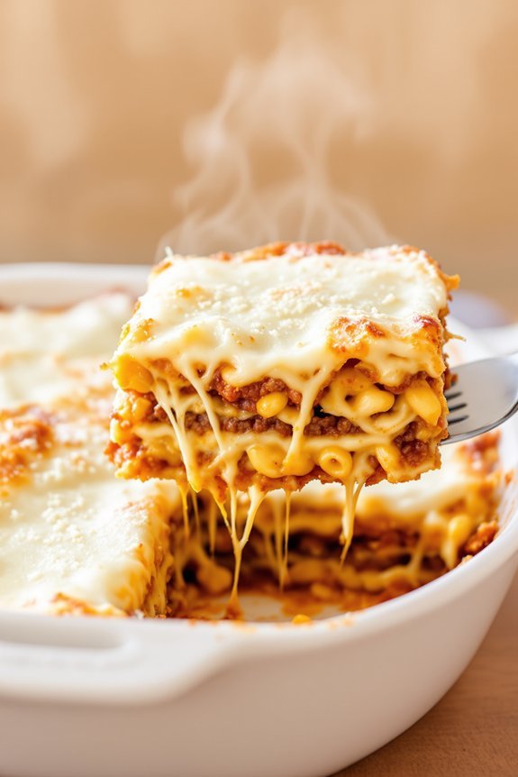 mac and cheese lasagna layers