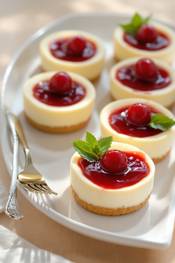mini cheesecakes with toppings