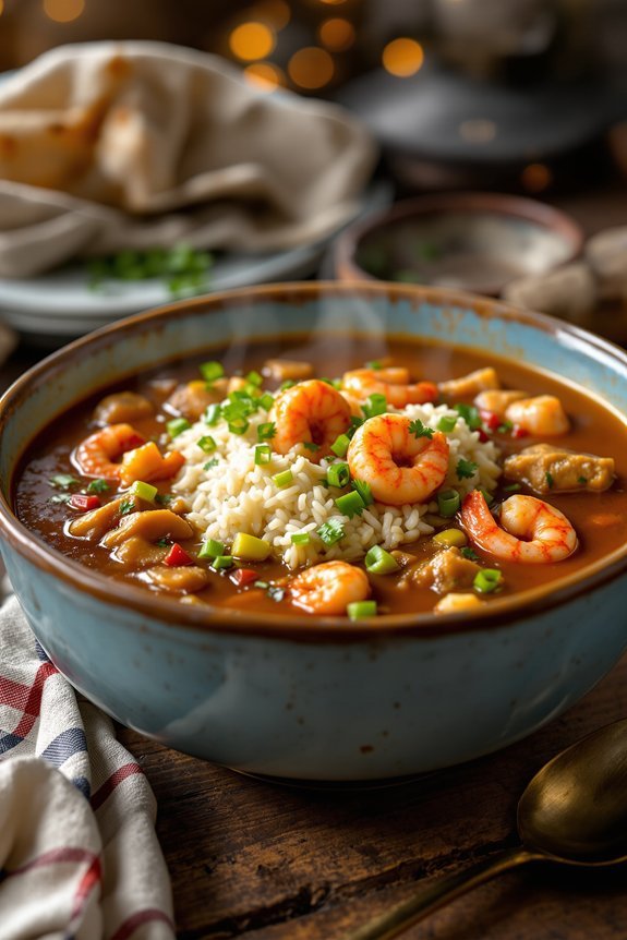 rich roux with seafood