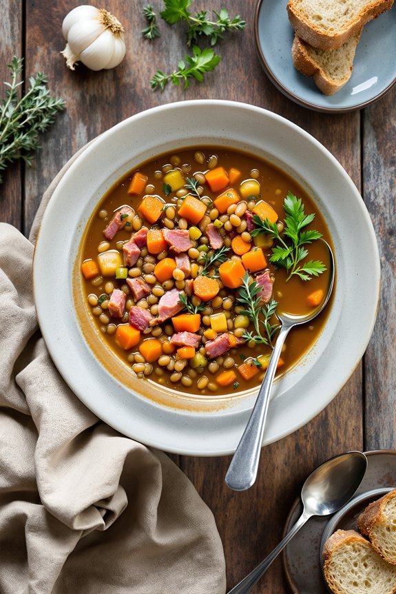comforting smoky lentil soup