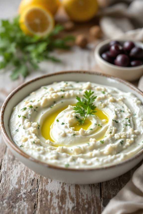 creamy greek tzatziki preparation