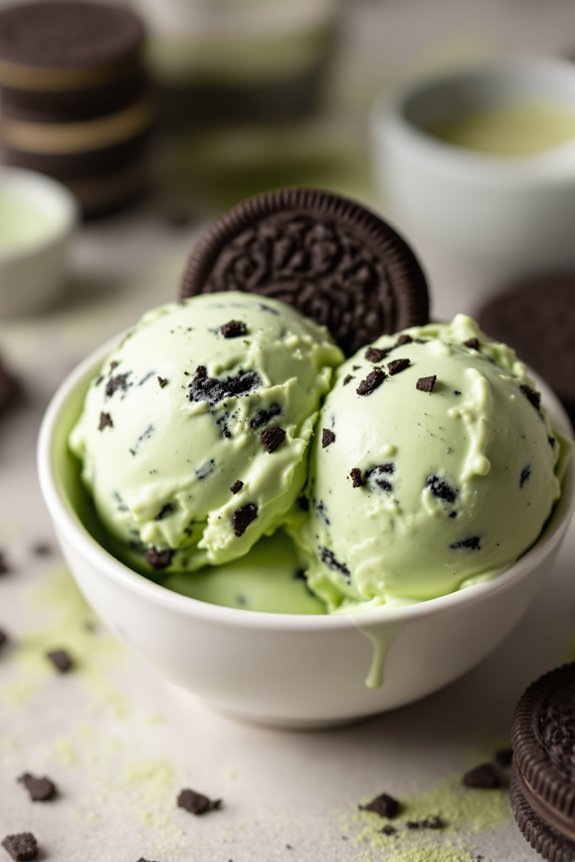 creamy matcha oreo ice cream