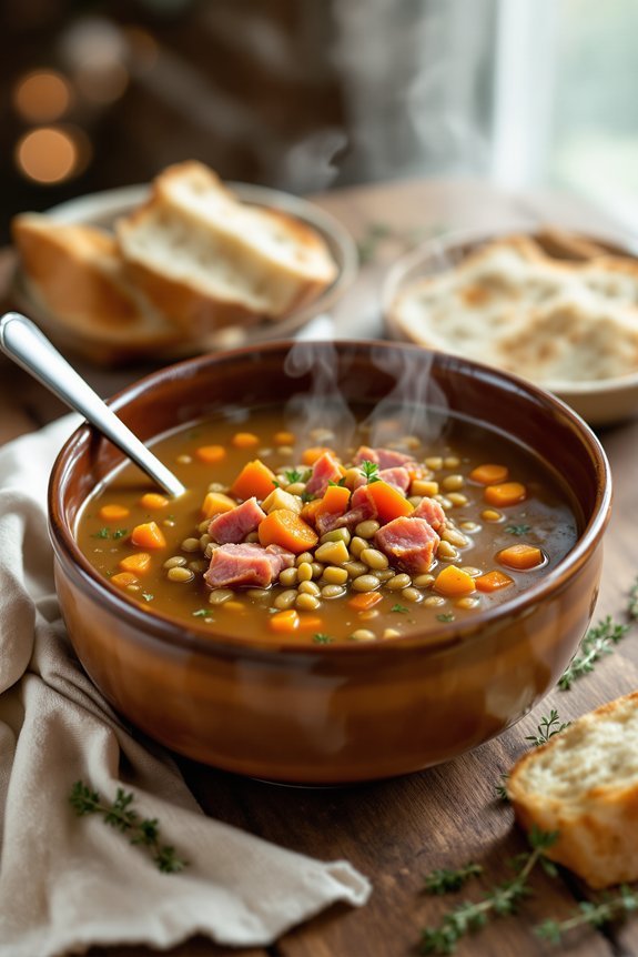 smoky ham lentil soup