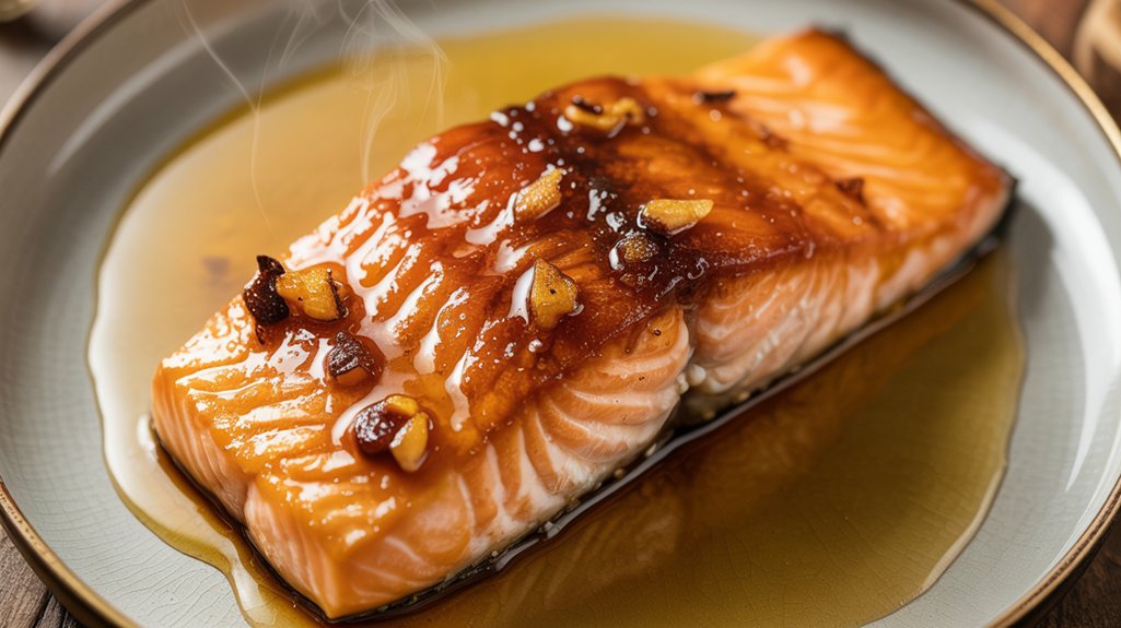 450f honey glazed seared salmon