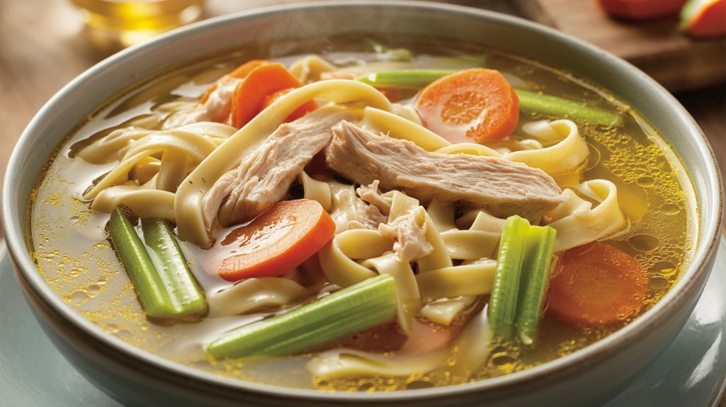 chicken noodle soup with cheese