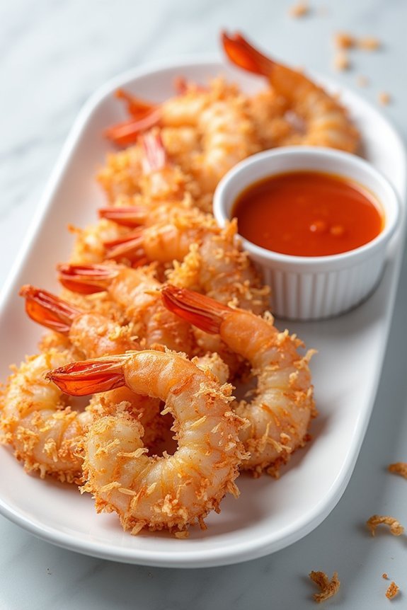 crispy coconut beer battered shrimp