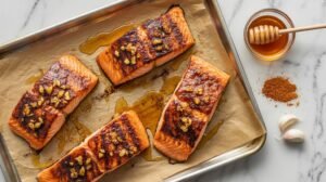 sweet spicy honey salmon