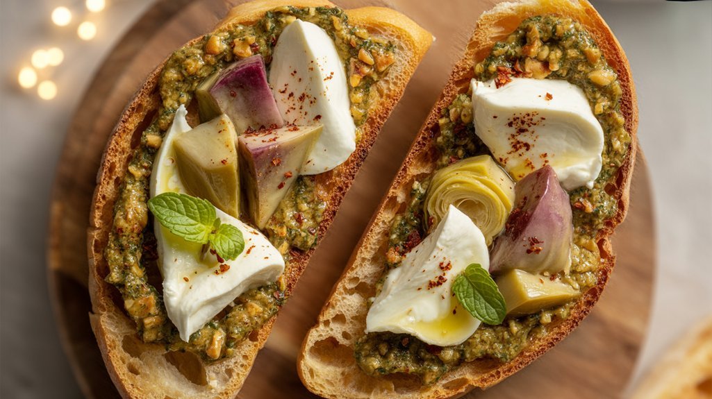 roasted lemon burrata tartines