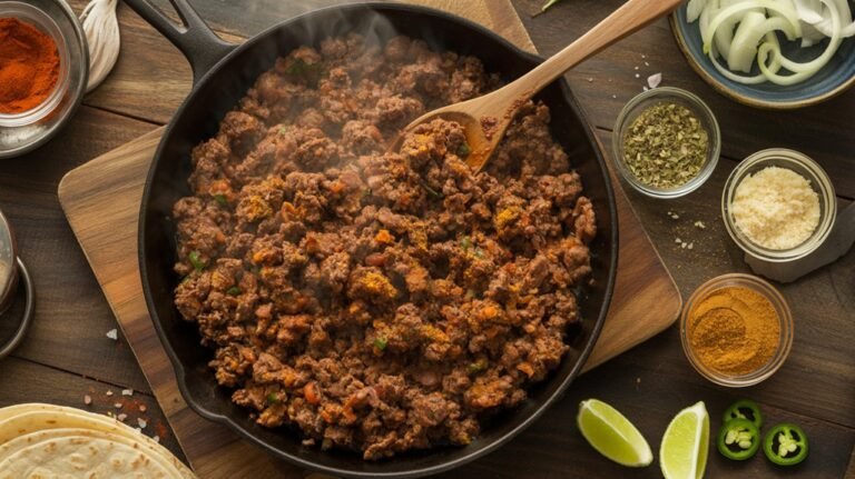 sizzling homemade taco seasoning