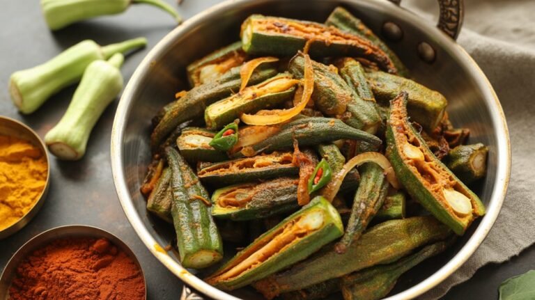 spicy amchoor bhindi recipe