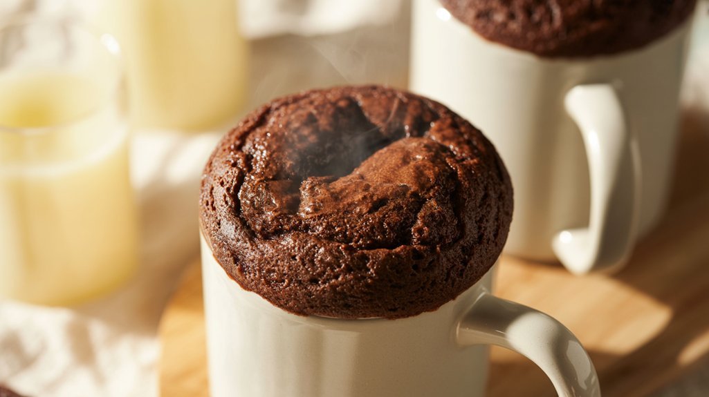 two individual microwave mugcakes