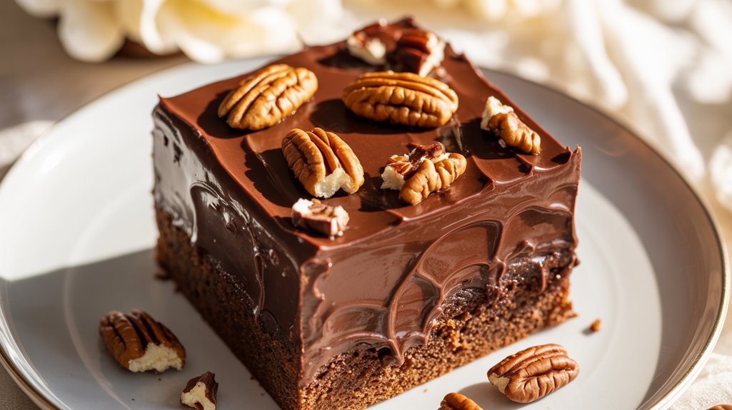 warm pecan chocolate frosting